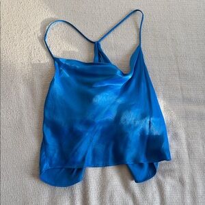 ZARA Satin Cami Tank Top - Blue
